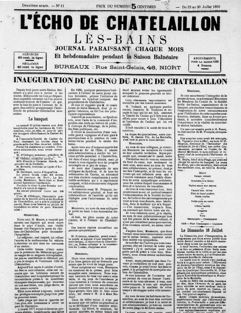 L echo de chatelaillon 23 jiuillet 1893b